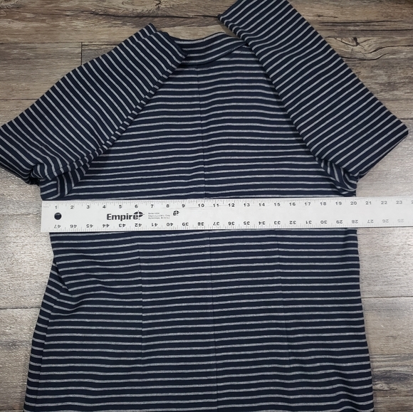 J jill blue grey stripes blazer medium women - Picture 9 of 10